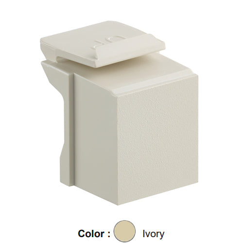 Leviton 41084-BI, Blank Quickport Insert, Ivory (Pack of 10)