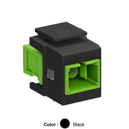 Simplex Leviton Leviton 41085-ASE, QuickPort Fiber Simplex SC/APC Adapter, Single-Mode ...