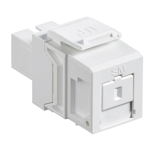 Leviton 41085-SWC, QuickPort Fiber Simplex SC Adapter, Shuttered, Single-Mode/Multimode, Zirconia Ceramic Sleeve