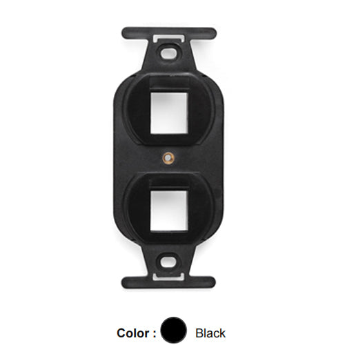 Leviton 41087-2EP, Quickport Decora Type 106 Duplex Insert, 2-Port, Black, 2 Packs