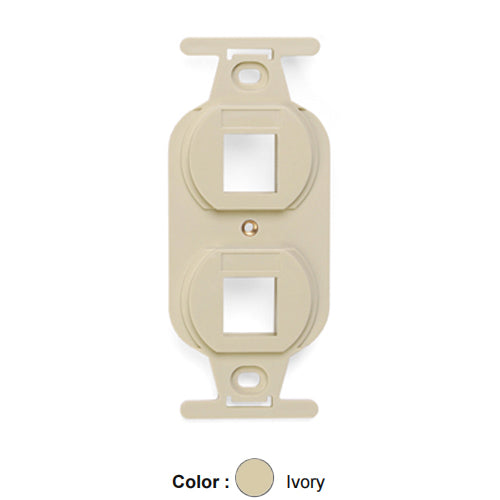 Leviton 41087-2IP, Quickport Decora Type 106 Duplex Insert, 2-Port, Ivory, 2 Packs