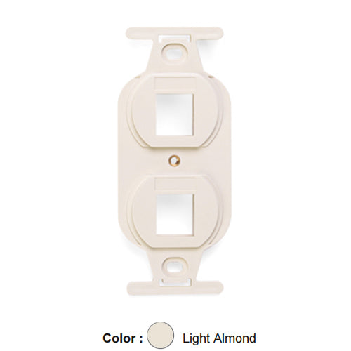 Leviton 41087-2TP, Quickport Decora Type 106 Duplex Insert, 2-Port, Light Almond, 2 Packs
