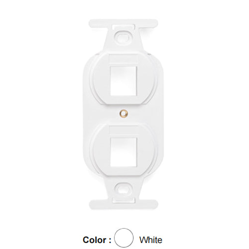 Leviton 41087-2WP, Quickport Decora Type 106 Duplex Insert, 2-Port, White, 2 Packs