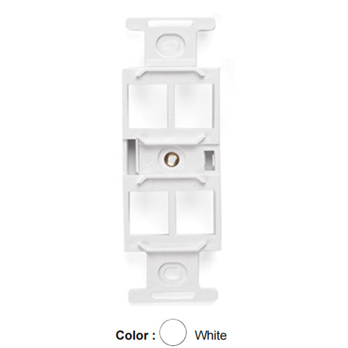 Leviton 41087-QWP, Quickport Decora Type 106 Duplex Insert, 4-Port, White, 2 Packs