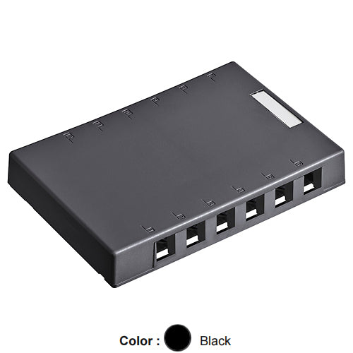 Leviton 41089-12E, Quickport Surface Mount Box, 12-Port, 7.60'' W x 5.02'' D x 1.13'' H, Black