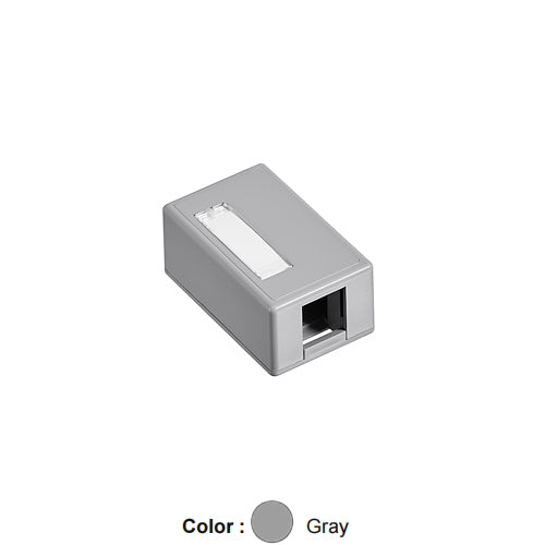 Leviton 41089-1GP, Quickport Surface Mount Box, 1-Port, 1.42'' W x 2.22'' D x 1.10'' H, Gray, 2 Packs
