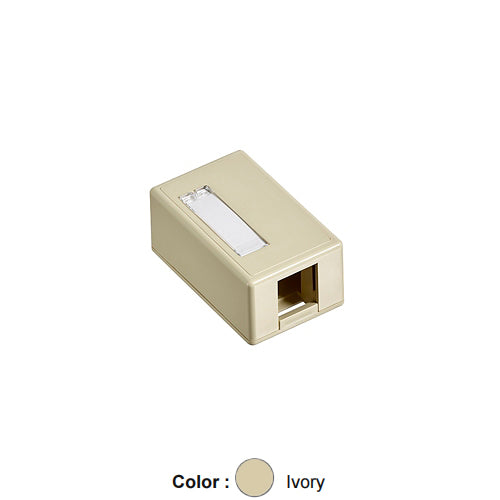 Leviton 41089-1IP, Quickport Surface Mount Box, 1-Port, 1.42'' W x 2.22'' D x 1.10'' H, Ivory, 2 Packs