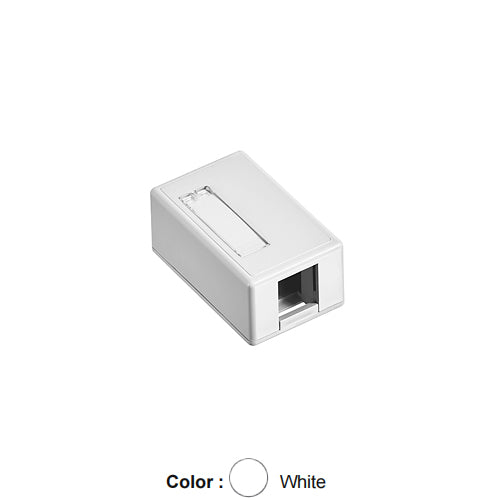 Leviton 41089-1WP, Quickport Surface Mount Box, 1-Port, 1.42'' W x 2.22'' D x 1.10'' H, White, 2 Packs