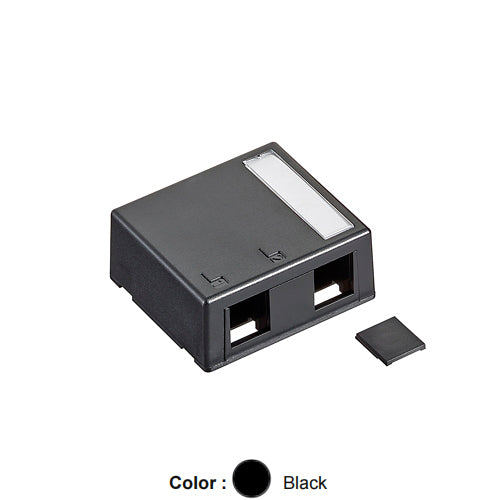 Leviton 41089-2EP, Quickport Surface Mount Box, 2-Port, 2.52'' W x 2.22'' D x 1.10'' H, Black, 2 Packs
