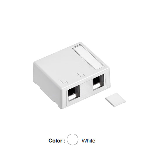 Leviton 41089-2WP, Quickport Surface Mount Box, 2-Port, 2.52'' W x 2.22'' D x 1.10'' H, White, 2 Packs