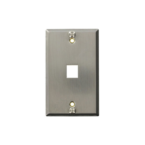 Leviton 4108W-SP, Quickport Flush Stainless Steel Telephone Wallplate, 1-Port