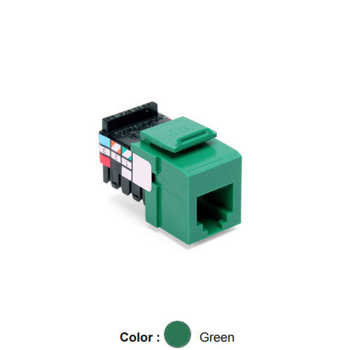 Leviton 41106-RV6, Voice Grade Quickport Jack, 6P6C, Green