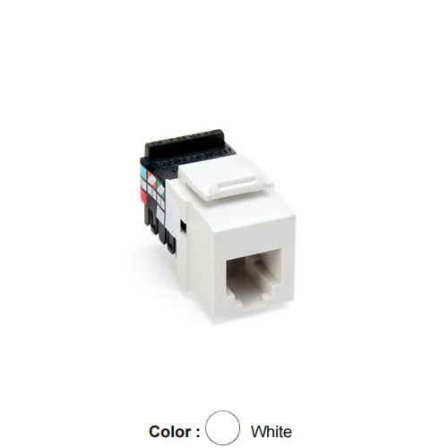 Leviton 41106-RW6, Voice Grade Quickport Jack, 6P6C, White
