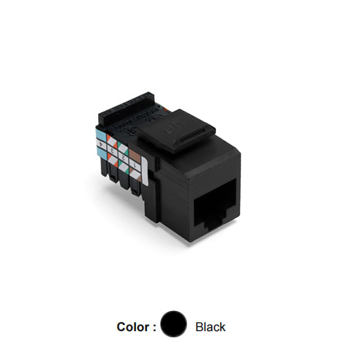 Leviton 41108-RE8, Voice Grade Quickport Jack, 8P8C, Black