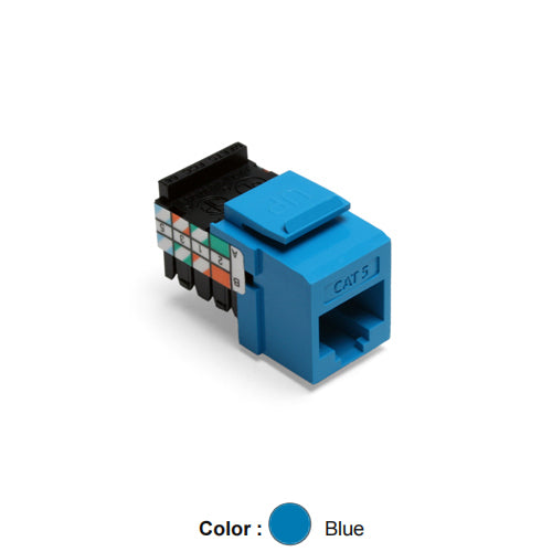 Leviton 41108-RL5, Cat 5 Quickport Jack, Blue