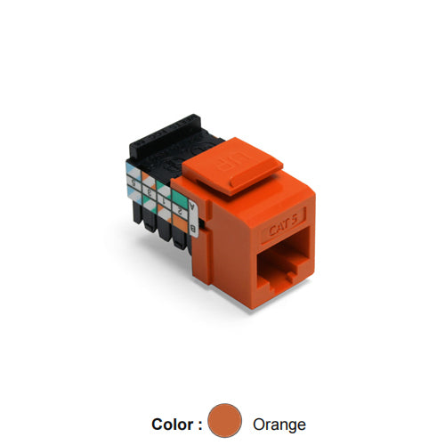 Leviton 41108-RO5, Cat 5 Quickport Jack, Orange