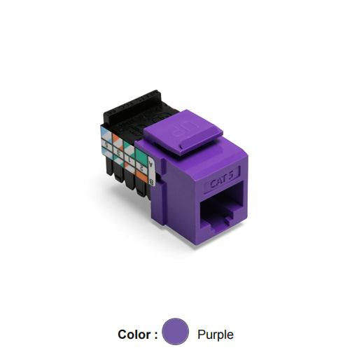 Leviton 41108-RP5, Cat 5 Quickport Jack, Purple