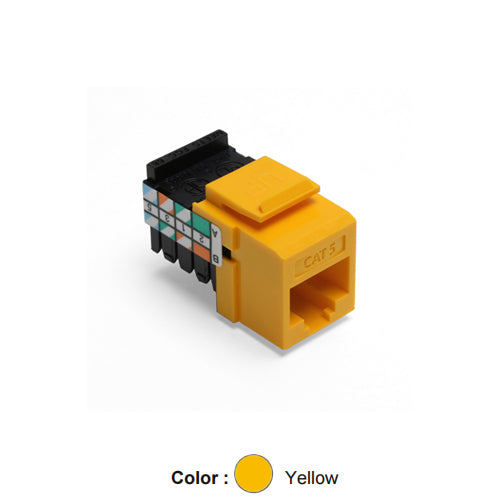 Leviton 41108-RY5, Cat 5 Quickport Jack, Yellow