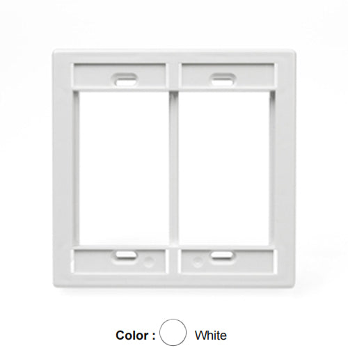 Leviton 41290-DMW, Multimedia Outlet System (MOS) Wallplate, Dual-Gang, White