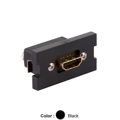 Leviton 41290-HDE, HDMI Feedthrough Multimedia Outlet System (MOS) Module, Black