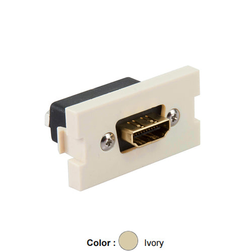 Leviton 41290-HDI, HDMI Feedthrough Multimedia Outlet System (MOS) Module, Ivory
