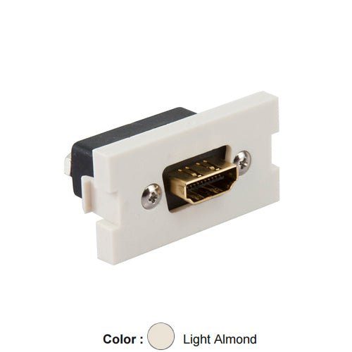 Leviton 41290-HDT, HDMI Feedthrough Multimedia Outlet System (MOS) Module, Light Almond