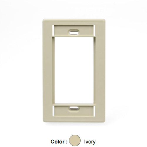 Leviton 41290-SMI, Multimedia Outlet System (MOS) Wallplate, Single-Gang, Ivory, 2 Packs