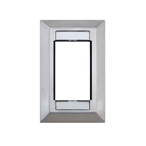 Leviton 41290-SMS, Multimedia Outlet System (MOS) Wallplate with ID Windows, Single-Gang, Stainless Steel