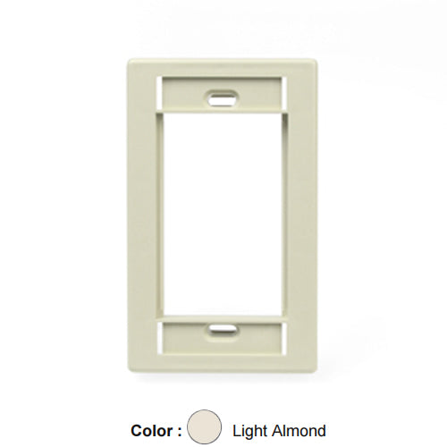 Leviton 41290-SMT, Multimedia Outlet System (MOS) Wallplate, Single-Gang, Light Almond, 2 Packs