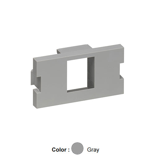 Leviton 41291-1MG, 1-Port Multimedia Outlet System (MOS) Quickport Adapter, 1 Unit High, Gray, 2 Packs