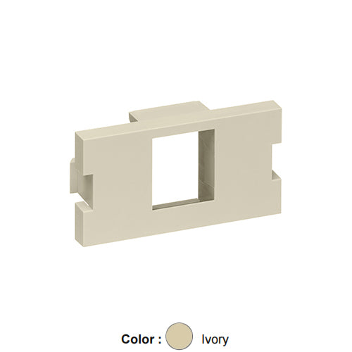 Leviton 41291-1MI, 1-Port Multimedia Outlet System (MOS) Quickport Adapter, 1 Unit High, Ivory, 2 Packs