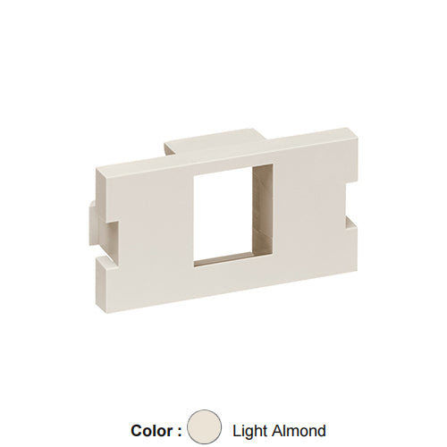 Leviton 41291-1MT, 1-Port Multimedia Outlet System (MOS) Quickport Adapter, 1 Unit High, Light Almond, 2 Packs