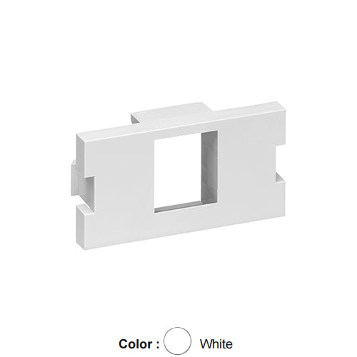 Leviton 41291-1MW, 1-Port Multimedia Outlet System (MOS) Quickport Adapter, 1 Unit High, White, 2 Packs