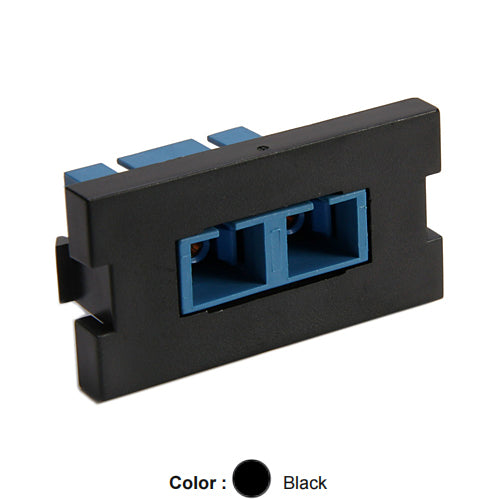 Leviton 41291-2CE, Multimedia Outlet System (MOS) Fiber Module, 1 Duplex SC, Zirconia Ceramic Sleeve, 1 Unit High, Black