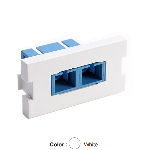 Leviton 41291-2CW, Multimedia Outlet System (MOS) Fiber Module, 1 Duplex SC, Zirconia Ceramic Sleeve, 1 Unit High, White
