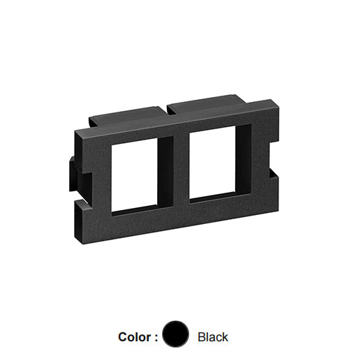 Leviton 41291-2QE, 2-Port Multimedia Outlet System (MOS) Quickport Adapter, 1 Unit High, Black, 2 Packs