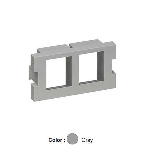 Leviton 41291-2QG, 2-Port Multimedia Outlet System (MOS) Quickport Adapter, 1 Unit High, Gray, 2 Packs