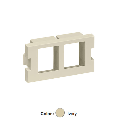Leviton 41291-2QI, 2-Port Multimedia Outlet System (MOS) Quickport Adapter, 1 Unit High, Ivory, 2 Packs