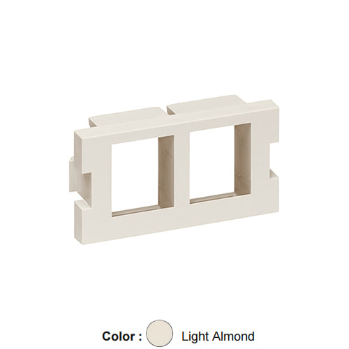 Leviton 41291-2QT, 2-Port Multimedia Outlet System (MOS) Quickport Adapter, 1 Unit High, Light Almond, 2 Packs