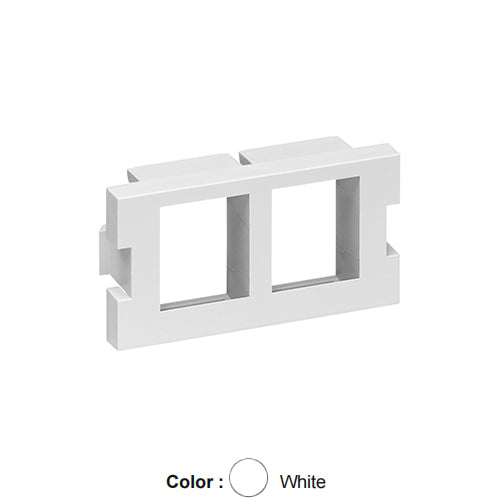Leviton 41291-2QW, 2-Port Multimedia Outlet System (MOS) Quickport Adapter, 1 Unit High, White, 2 Packs