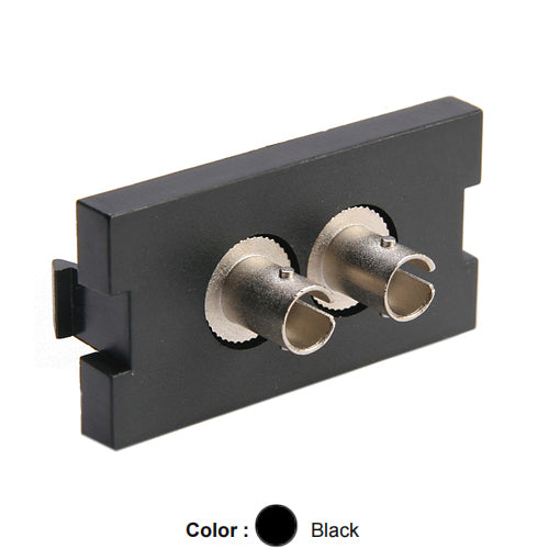 Leviton 41291-ZTE, Multimedia Outlet System (MOS) Fiber Module, 1 Duplex ST, Zirconia Ceramic Sleeve, 1 Units High, Black