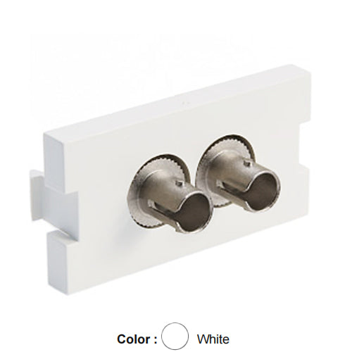 Leviton 41291-ZTW, Multimedia Outlet System (MOS) Fiber Module, 1 Duplex ST, Zirconia Ceramic Sleeve, 1 Units High, White