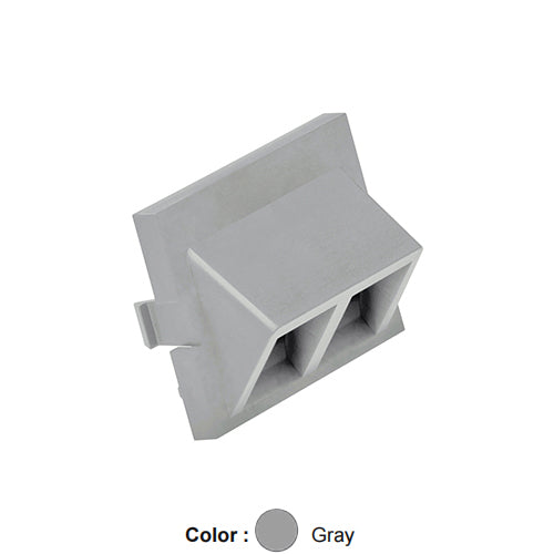 Leviton 41294-2QG, 2-Port Angled Multimedia Outlet System (MOS) Quickport Adapter, 1.5 Unit High, Gray, 2 Packs