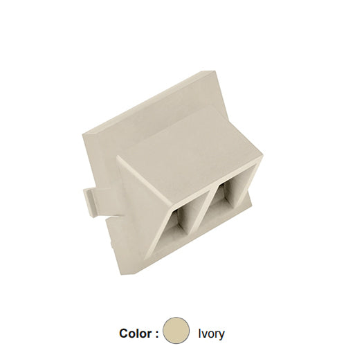 Leviton 41294-2QI, 2-Port Angled Multimedia Outlet System (MOS) Quickport Adapter, 1.5 Unit High, Ivory, 2 Packs