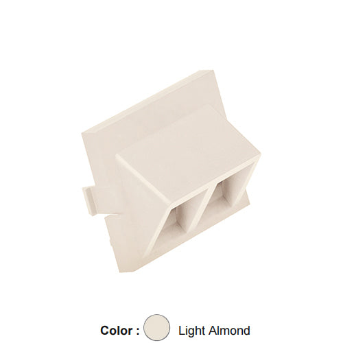 Leviton 41294-2QT, 2-Port Angled Multimedia Outlet System (MOS) Quickport Adapter, 1.5 Unit High, Light Almond, 2 Packs