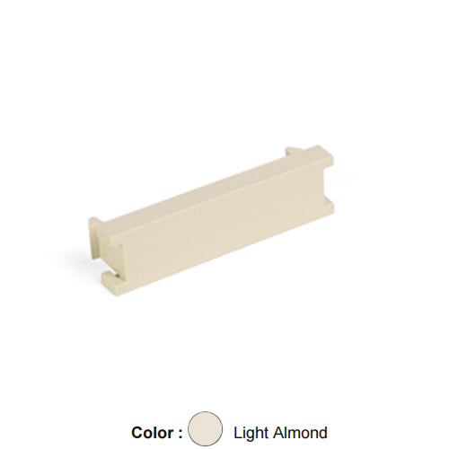 Leviton 41295-5BT, Blank Multimedia Outlet System (MOS) Module, 0.5 Units High, Light Almond, 5 Packs