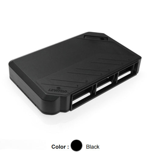 Leviton 41296-MME, Multimedia Outlet System (MOS) Surface Mount Box, Black