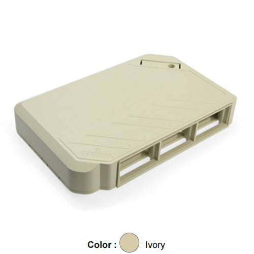 Leviton 41296-MMI, Multimedia Outlet System (MOS) Surface Mount Box, Ivory
