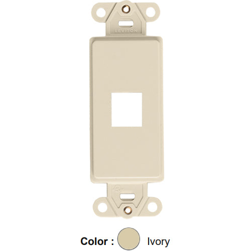 Leviton 41641-I, Quickport Decora Multimedia Wallplate Insert, 1-Port, Ivory