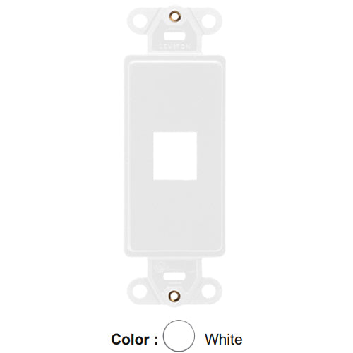 Leviton 41641-W, Quickport Decora Multimedia Wallplate Insert, 1-Port, White